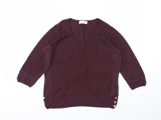 Womens UK Size 12 M&S Purple Basic T-Shirt
