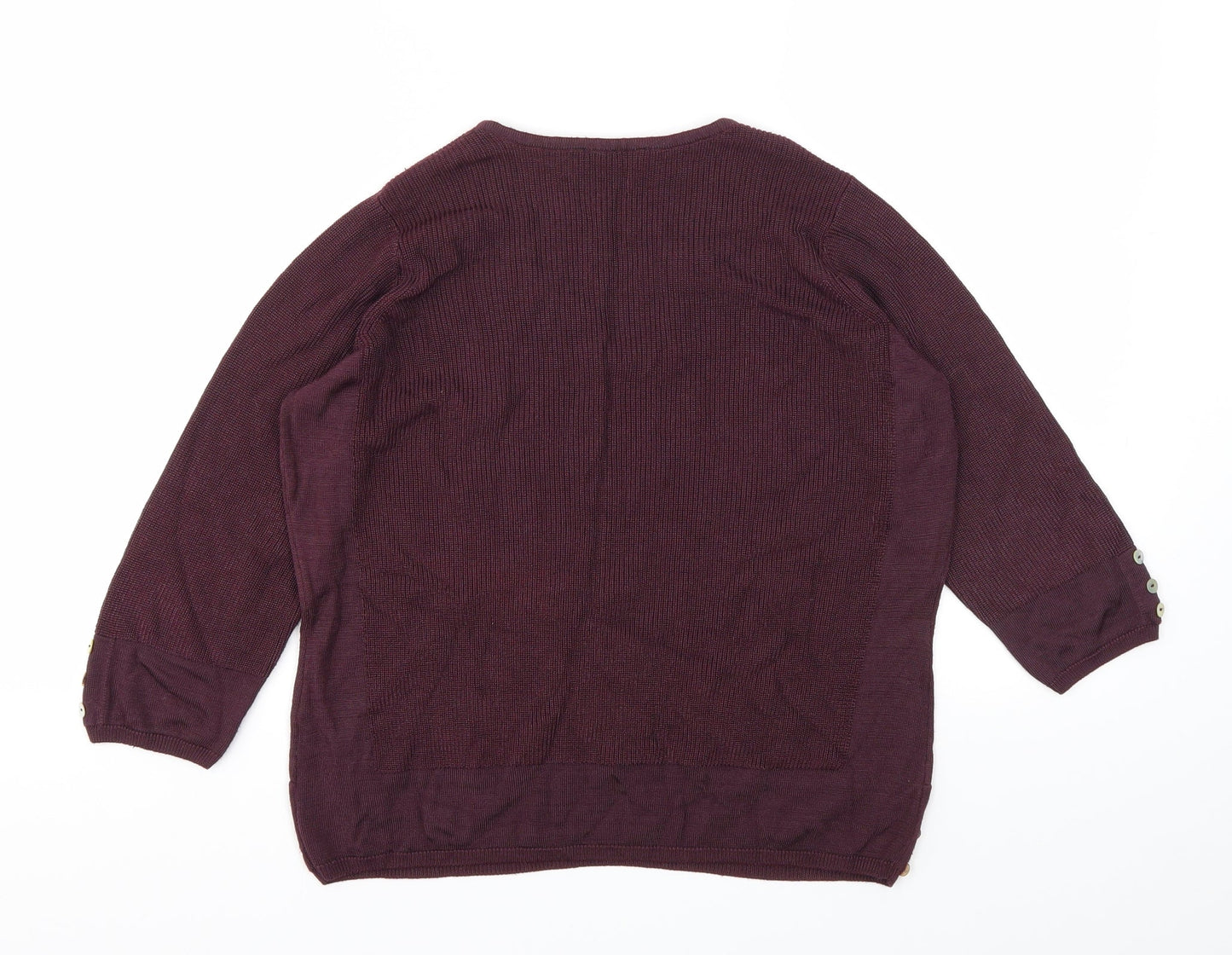 Womens UK Size 12 M&S Purple Basic T-Shirt