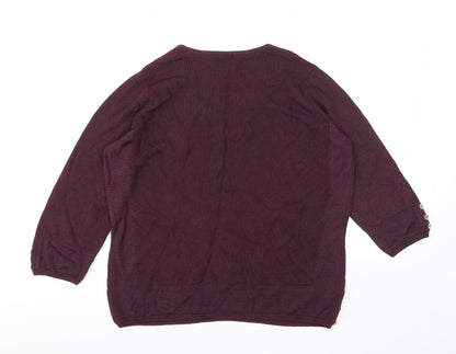 Womens UK Size 12 M&S Purple Basic T-Shirt