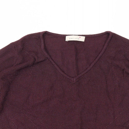 Womens UK Size 12 M&S Purple Basic T-Shirt