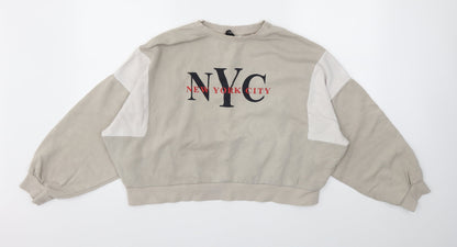 Womens UK Size M H&M Beige Pullover Jumper
