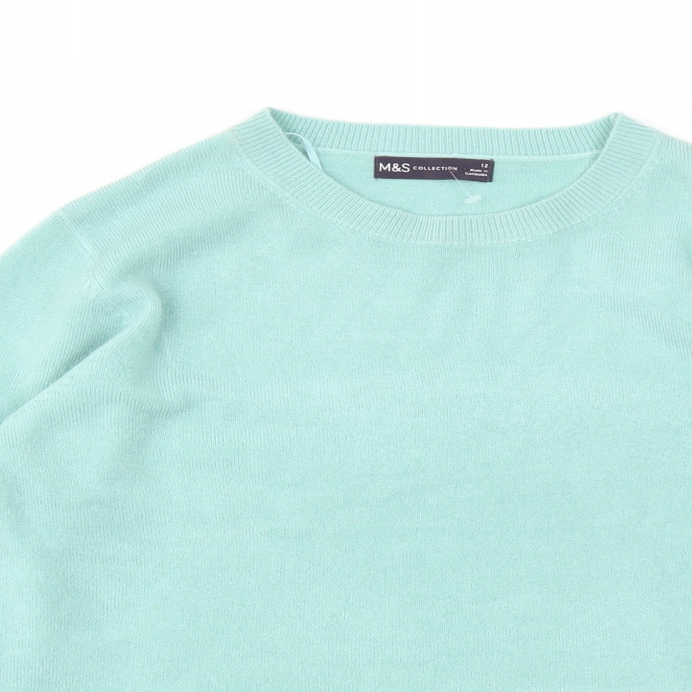 Womens UK Size 12 M&S Blue Pullover Jumper