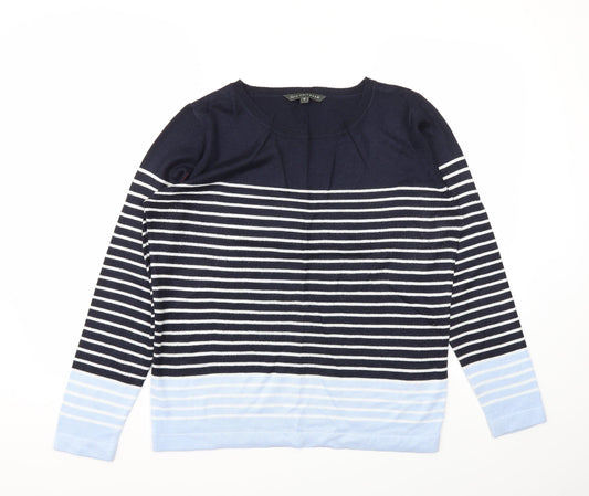 Bonmarché Womens Blue Striped  Pullover Jumper Size 12