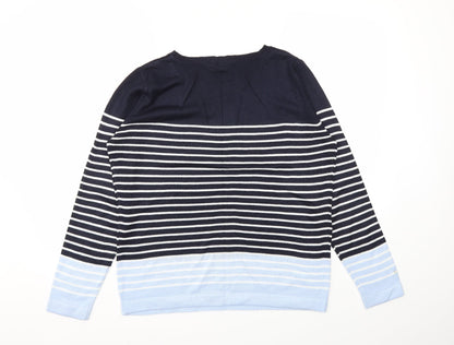 Bonmarché Womens Blue Striped  Pullover Jumper Size 12