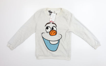 Womens UK Size XS love to lounge White Pullover Jumper