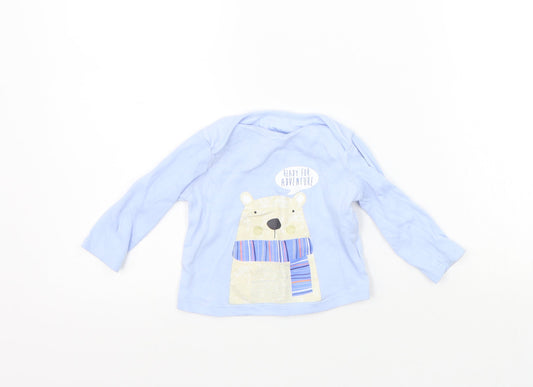F&F Girls Blue   Basic T-Shirt Size 3-6 Months