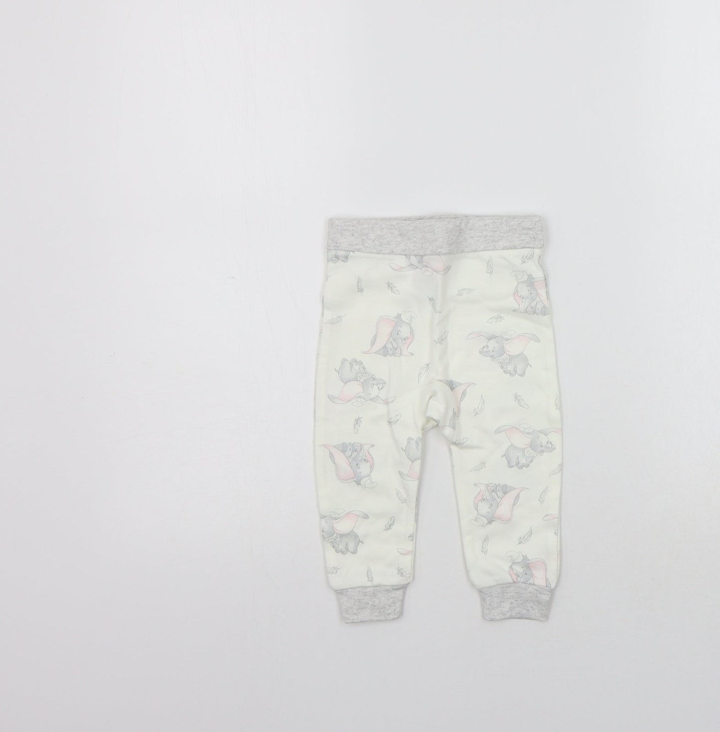 Disney Girls Beige Geometric  Jogger Leggings Size 6-9 Months  - Elastic Waist Band
