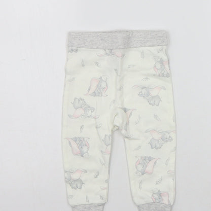 Disney Girls Beige Geometric  Jogger Leggings Size 6-9 Months  - Elastic Waist Band