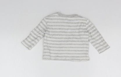 F&F Boys Grey Striped  Pullover Jumper Size 3-6 Months
