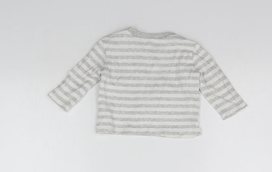 F&F Boys Grey Striped  Pullover Jumper Size 3-6 Months