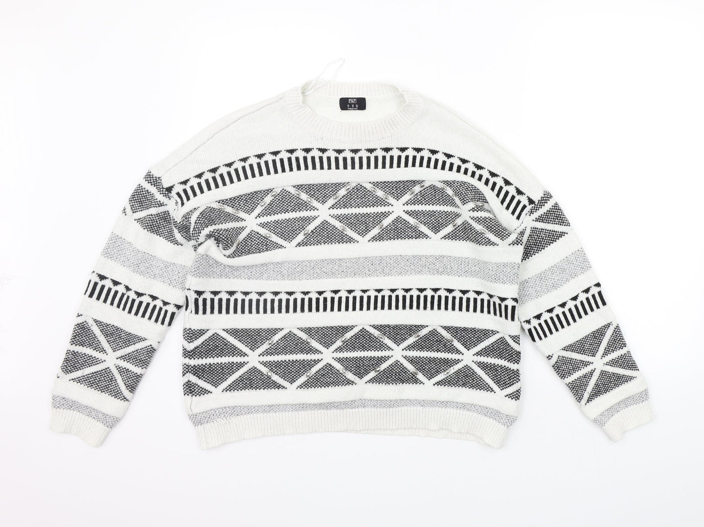 Womens UK Size 14 F&F White Pullover Jumper