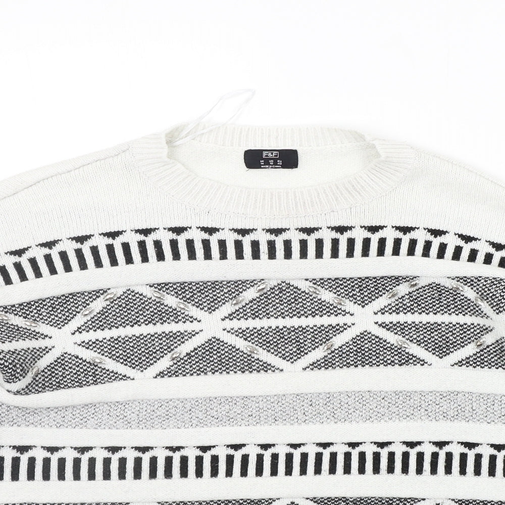 Womens UK Size 14 F&F White Pullover Jumper