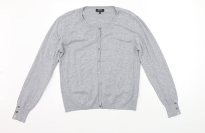 Womens UK Size 16 Papaya Grey Cardigan Jumper