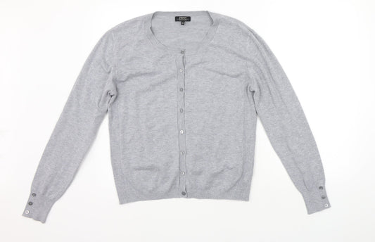 Womens UK Size 16 Papaya Grey Cardigan Jumper