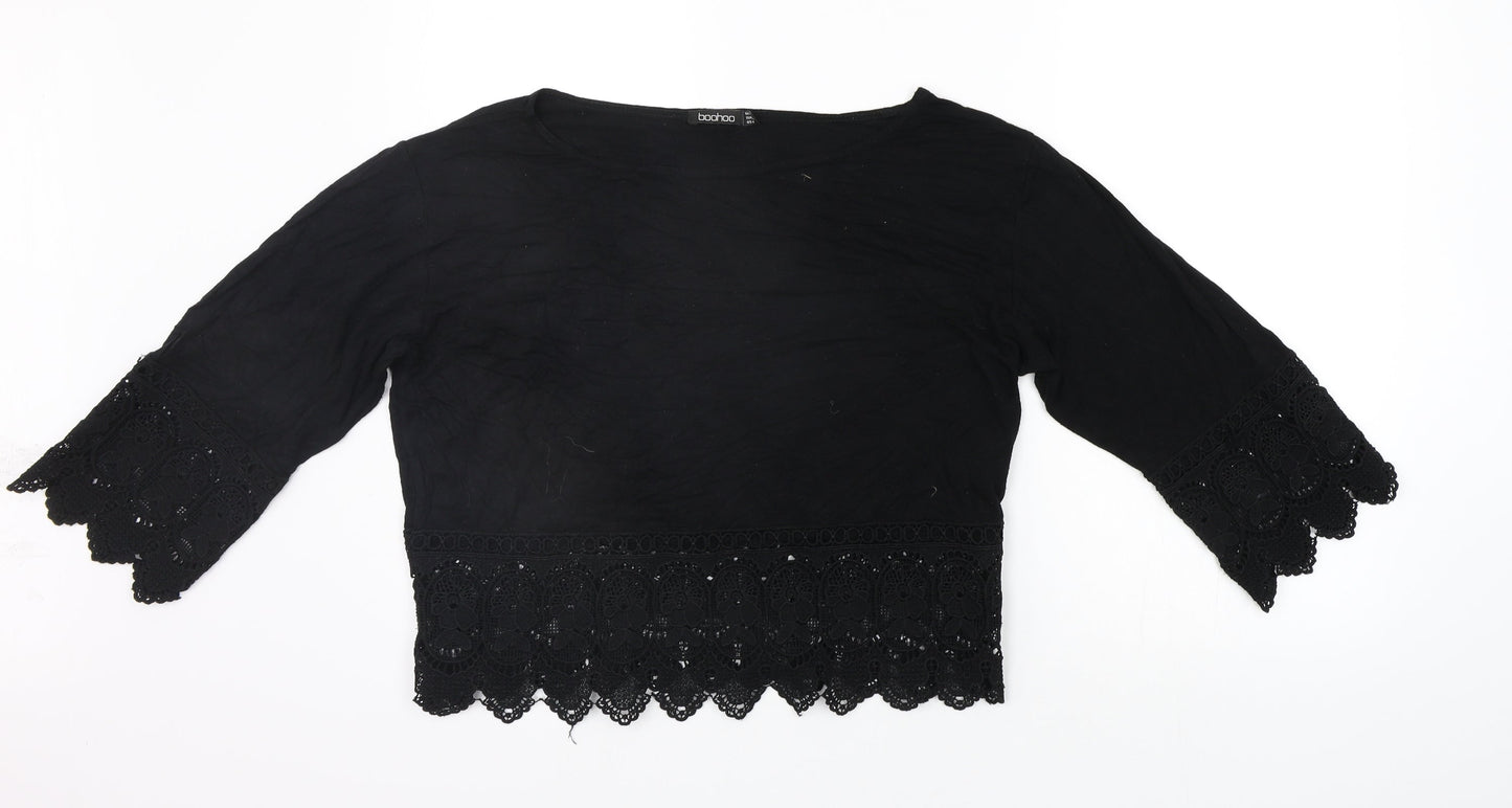 Boohoo Womens Black   Basic T-Shirt Size 10