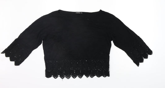 Boohoo Womens Black   Basic T-Shirt Size 10