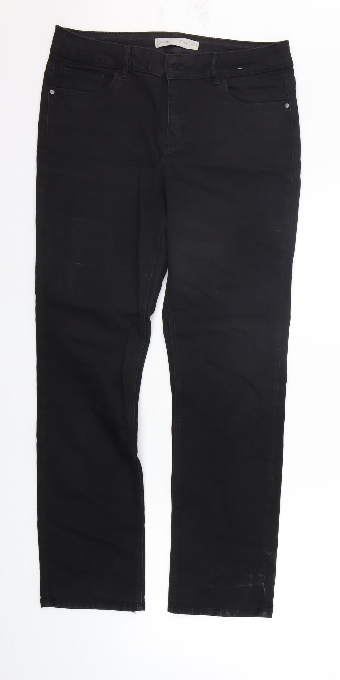 George Womens Black   Trousers  Size 12 L27 in