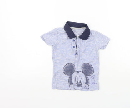 George Baby Blue   Basic T-Shirt Size 6-9 Months  - washable mark