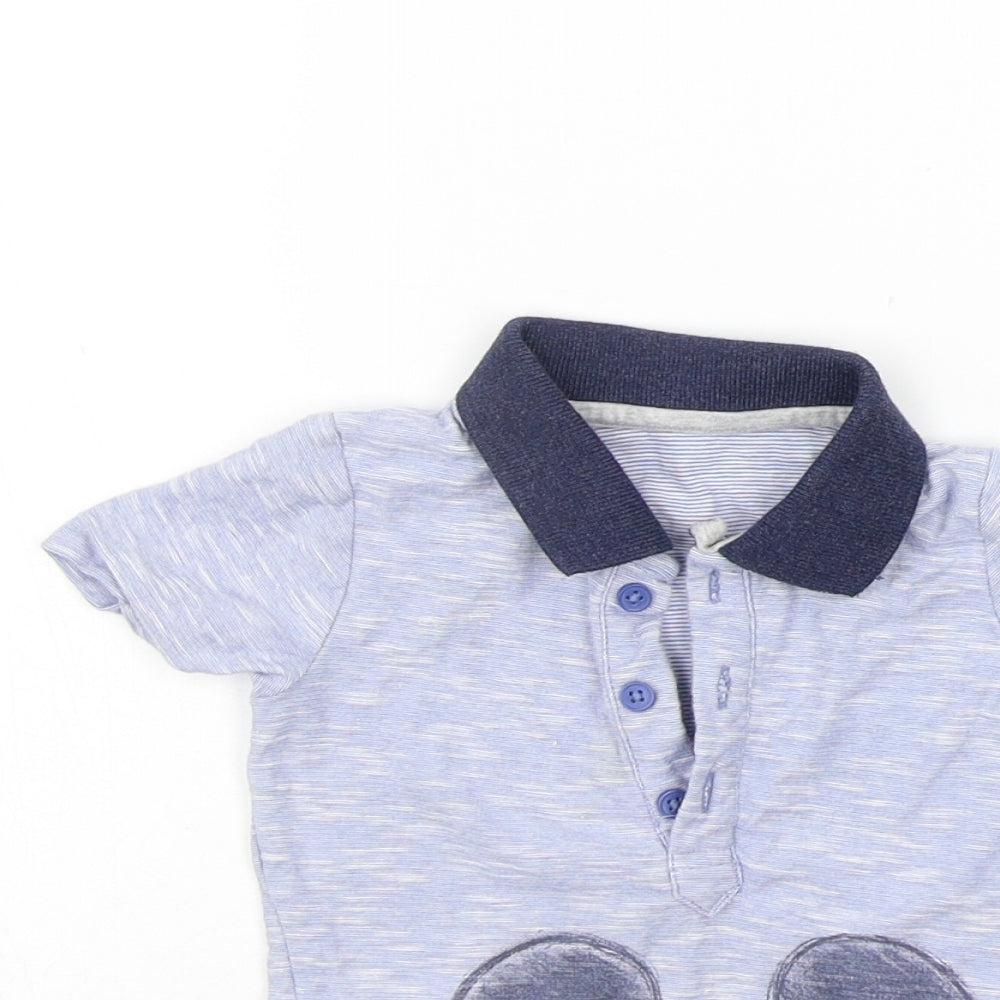 George Baby Blue   Basic T-Shirt Size 6-9 Months  - washable mark
