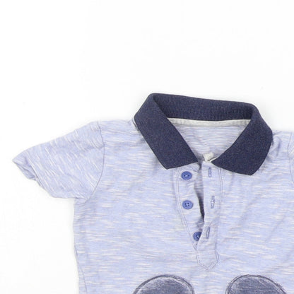 George Baby Blue   Basic T-Shirt Size 6-9 Months  - washable mark