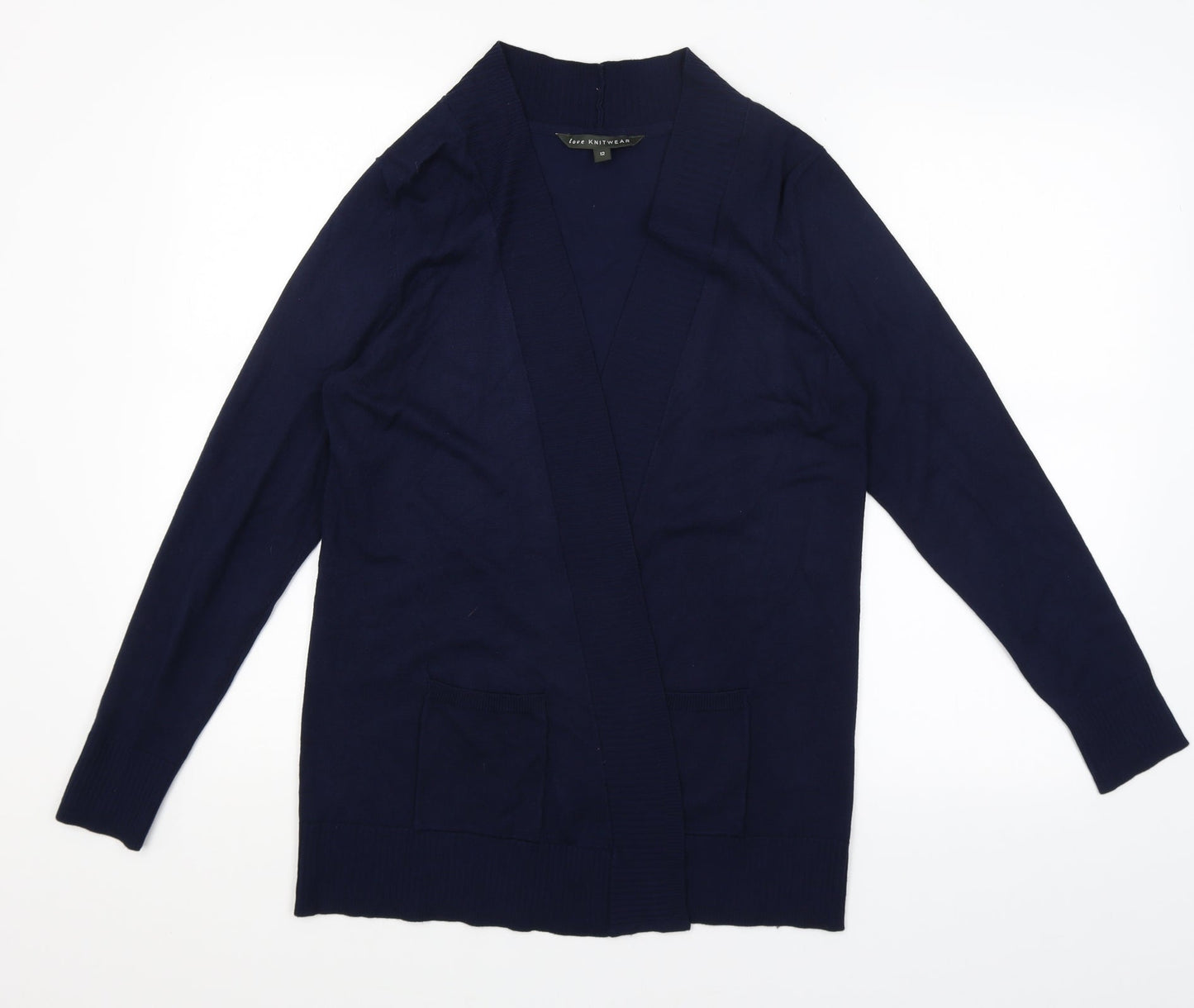 Womens UK Size 12 Love Knitwear Blue Wrap Jumper