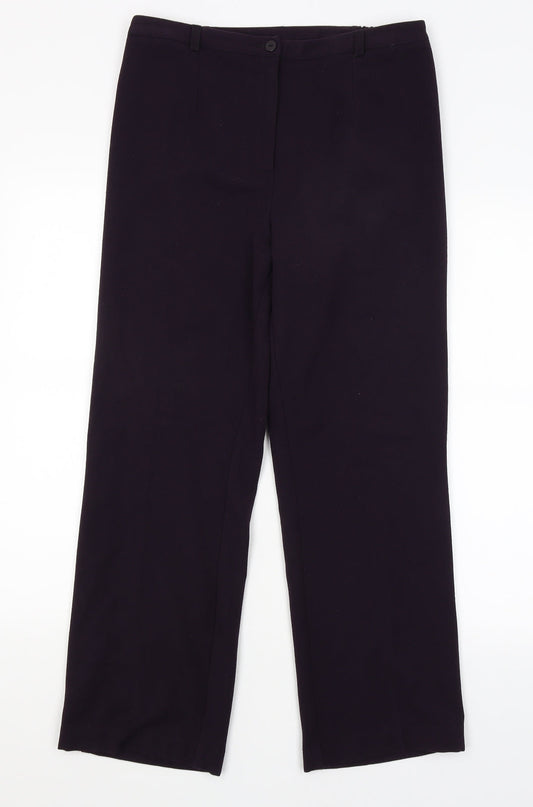 Womens UK Size 10 Annabelle Regular Fit Dress Pants Purple Trousers