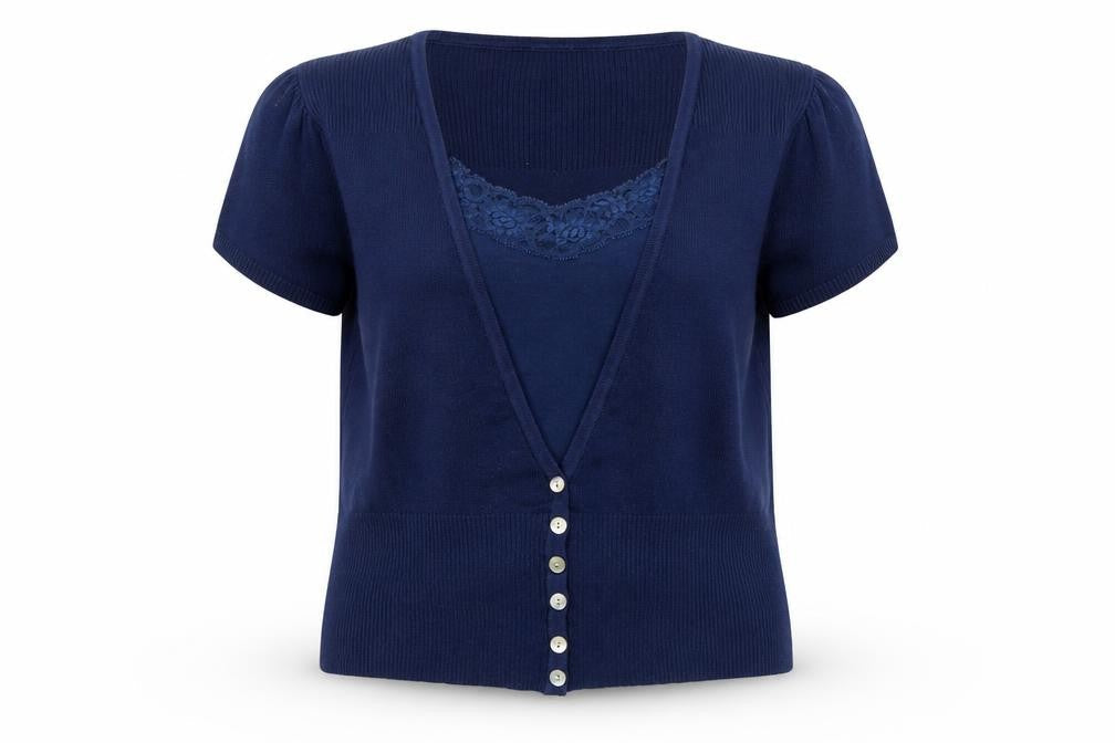 Womens UK Size 14 Papaya Blue Cardigan Jumper