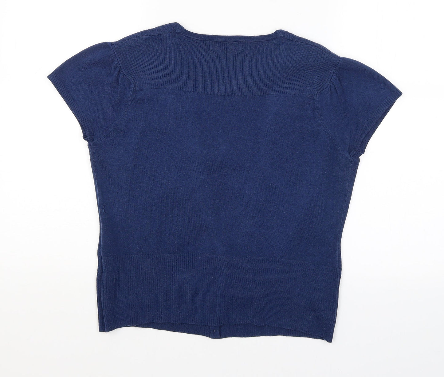 Womens UK Size 14 Papaya Blue Cardigan Jumper