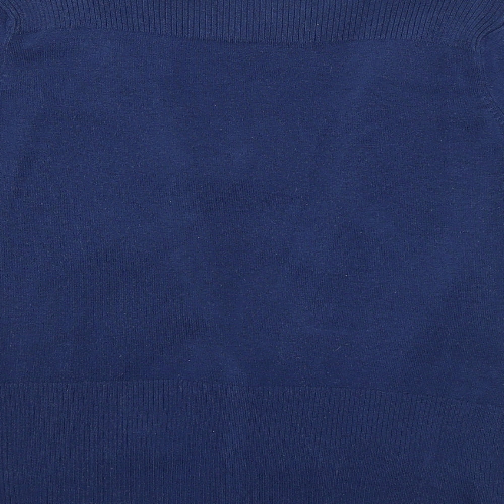 Womens UK Size 14 Papaya Blue Cardigan Jumper