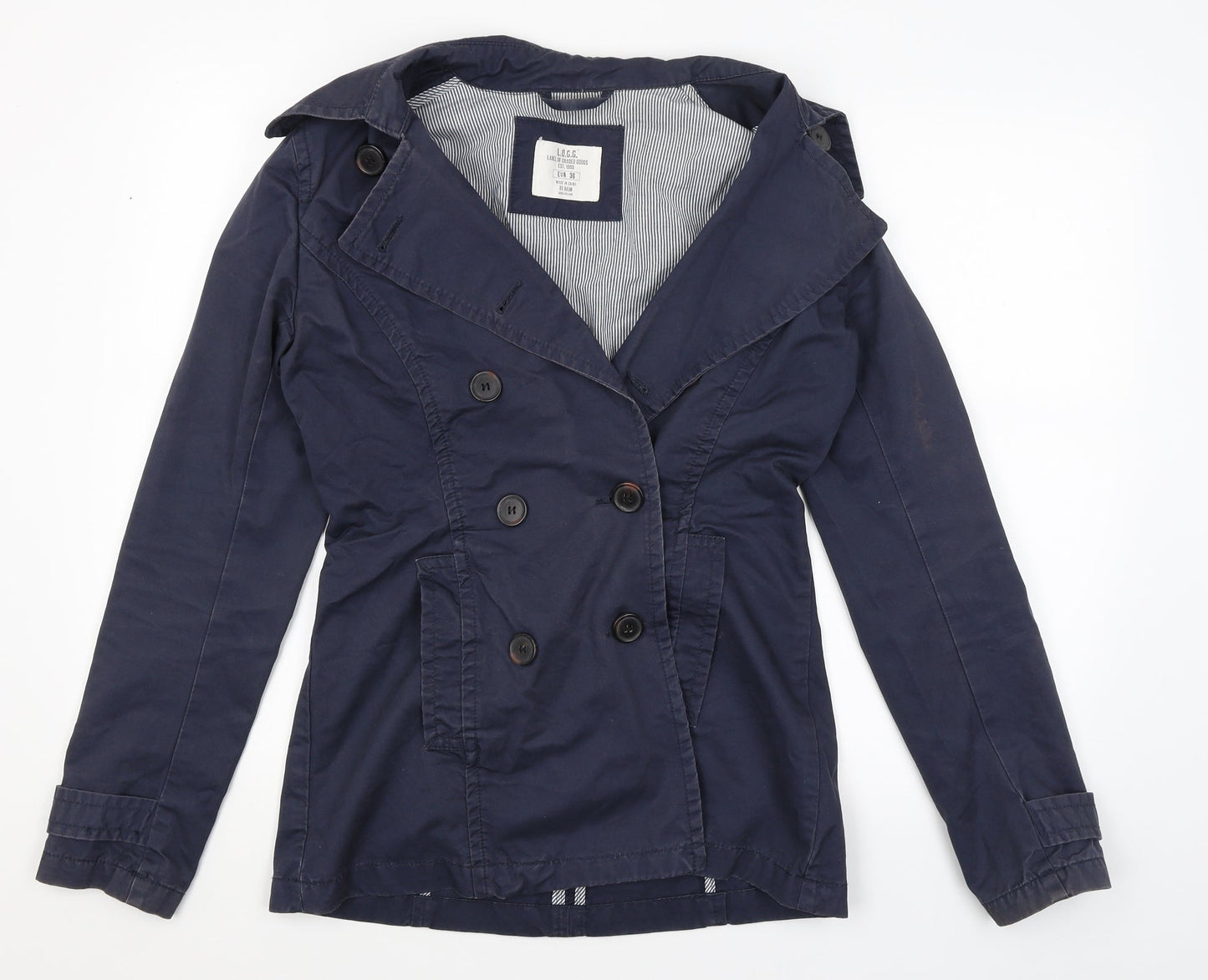 Womens UK Size 8 H&M Blue Overcoat
