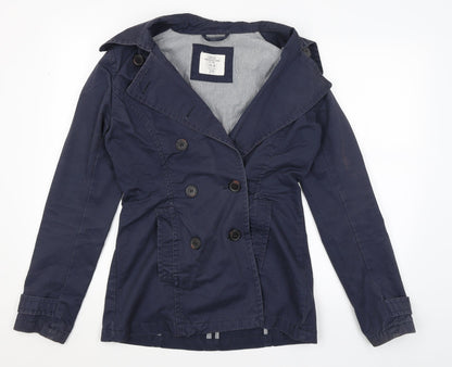 Womens UK Size 8 H&M Blue Overcoat