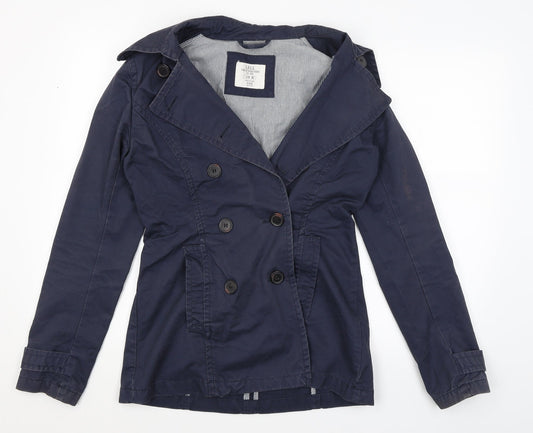 Womens UK Size 8 H&M Blue Overcoat
