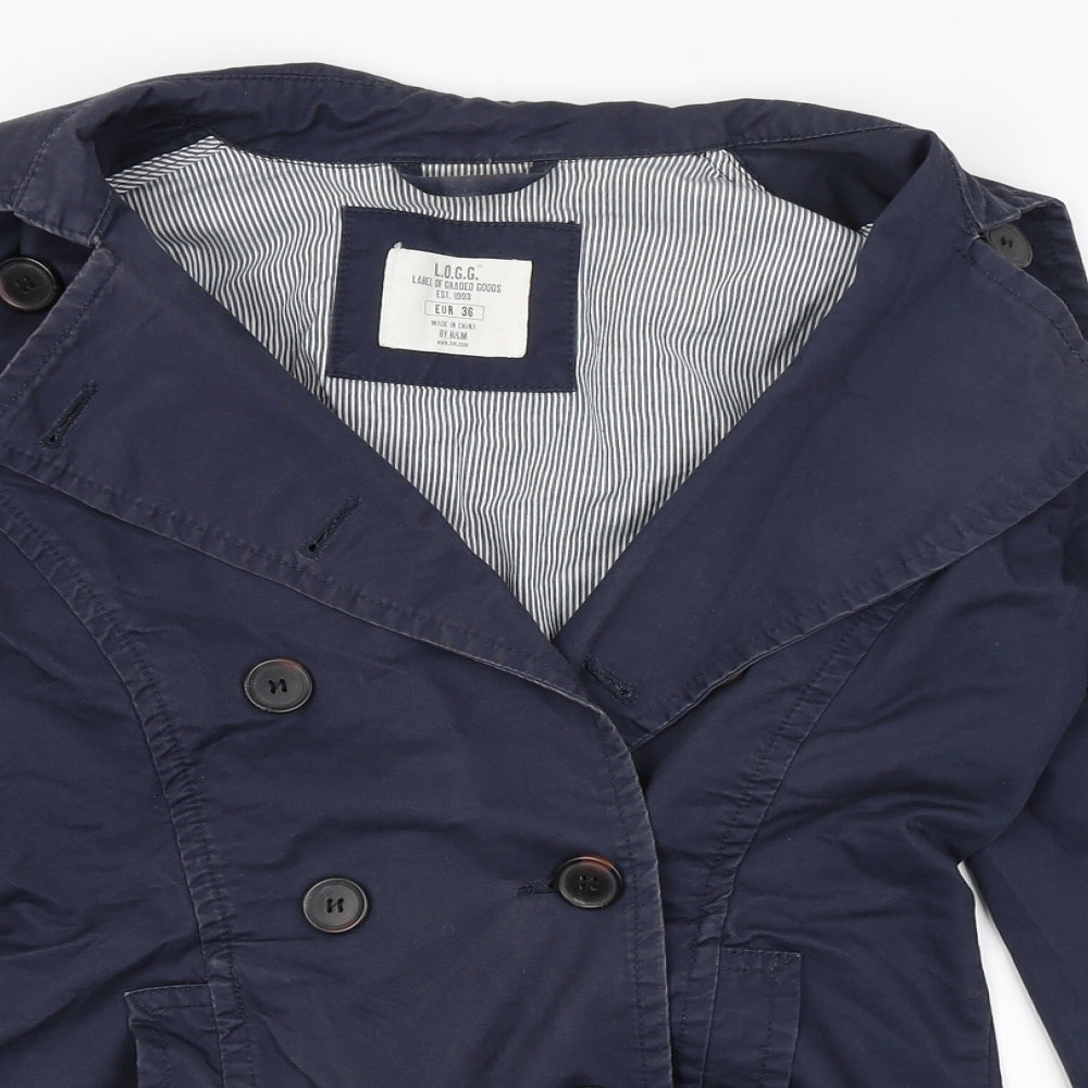 Womens UK Size 8 H&M Blue Overcoat