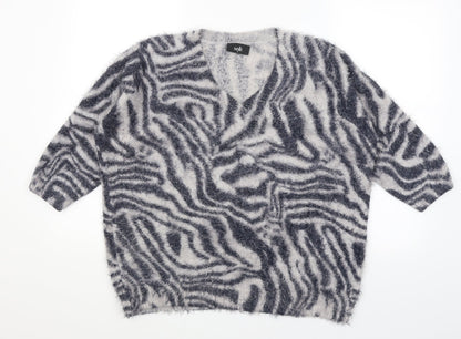 Womens UK Size M Wallis Grey Pullover Jumper