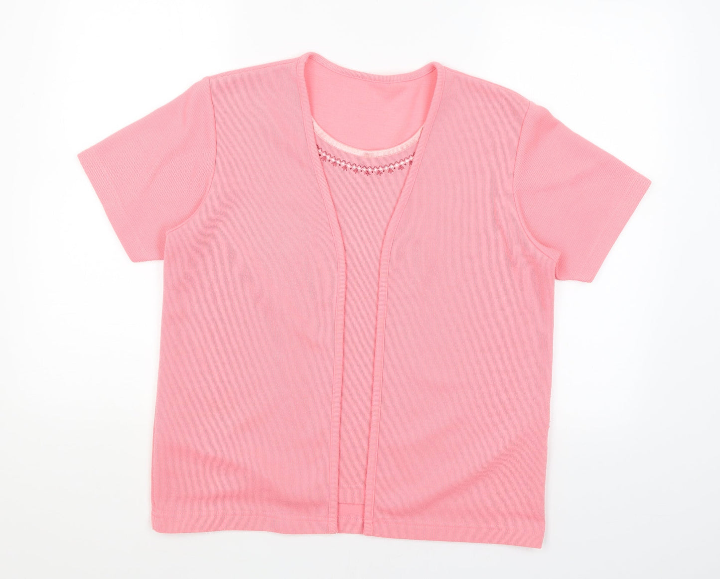 Womens UK Size S Preworn Pink Basic T-Shirt
