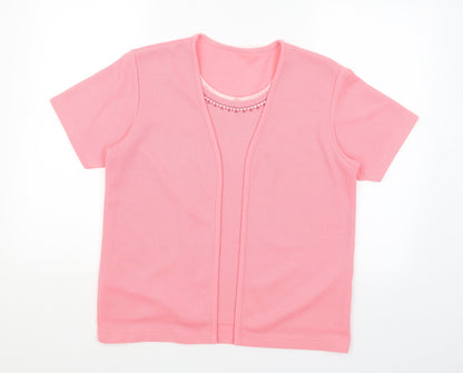 Womens UK Size S Preworn Pink Basic T-Shirt