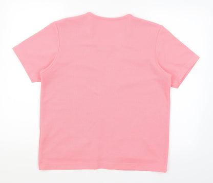 Womens UK Size S Preworn Pink Basic T-Shirt