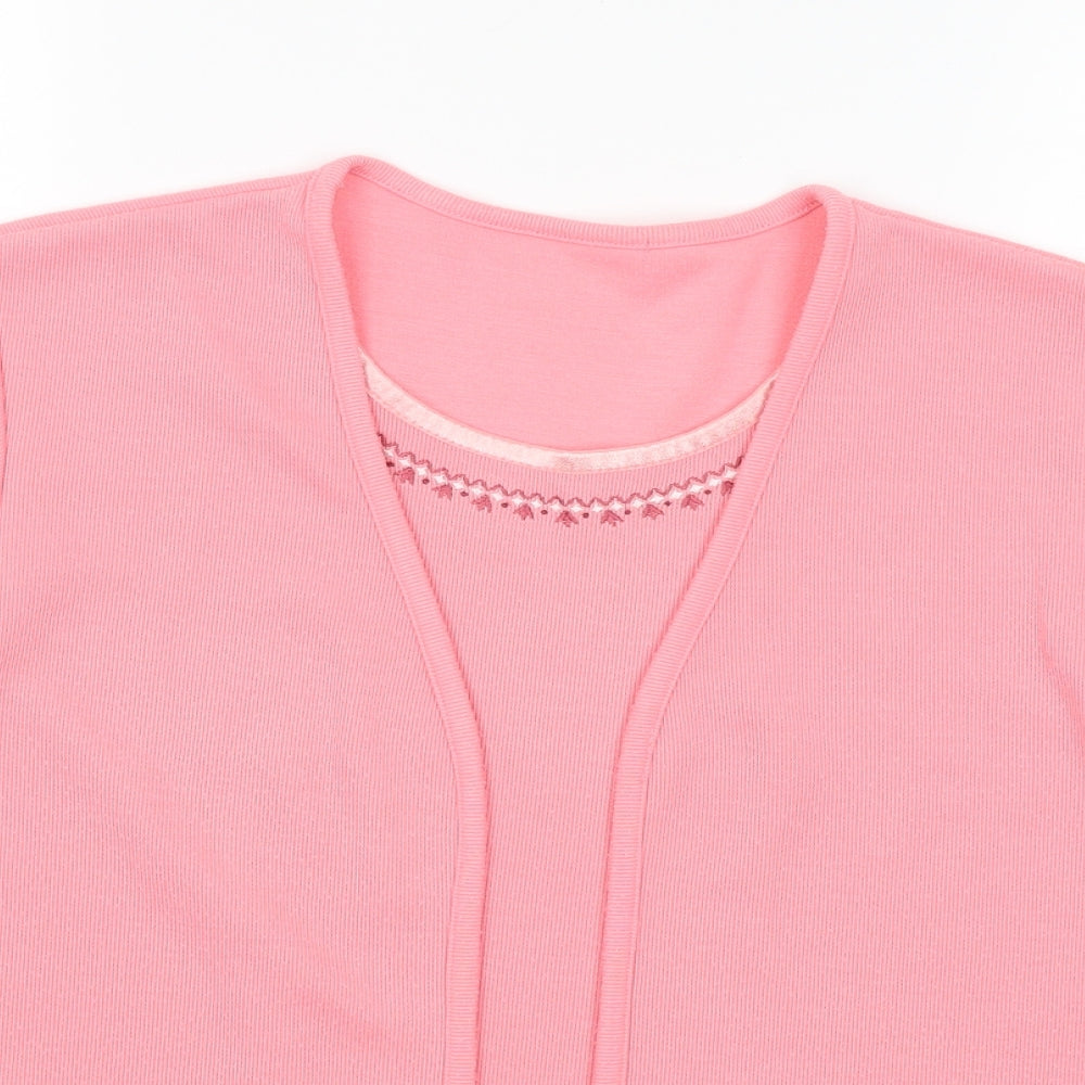 Womens UK Size S Preworn Pink Basic T-Shirt