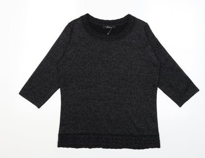 Womens UK Size S BM Black Basic T-Shirt