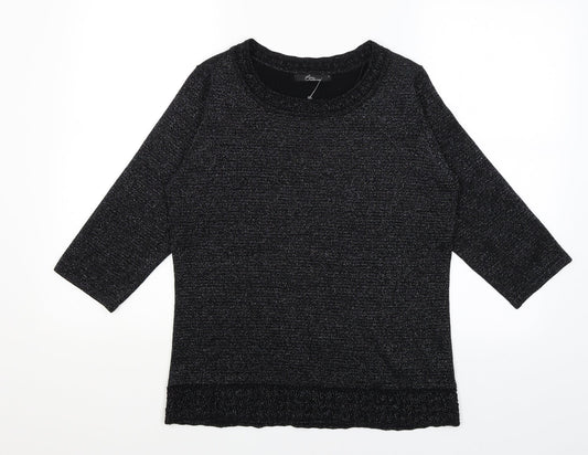 Womens UK Size S BM Black Basic T-Shirt