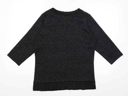 Womens UK Size S BM Black Basic T-Shirt