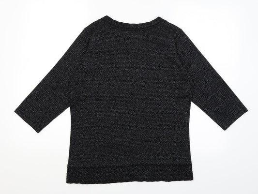 Womens UK Size S BM Black Basic T-Shirt