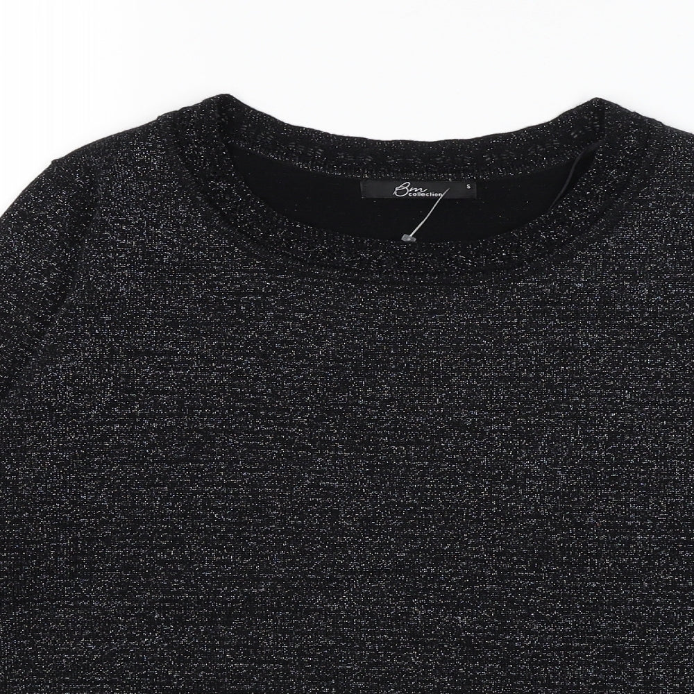 Womens UK Size S BM Black Basic T-Shirt