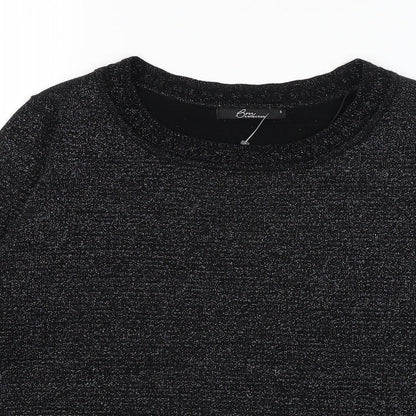 Womens UK Size S BM Black Basic T-Shirt