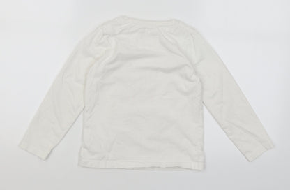 TU Girls White   Basic T-Shirt Size 7 Years  - Santa's List