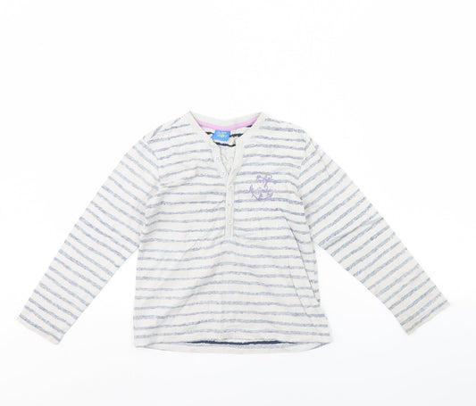 Emma Bunton Girls Grey Striped  Basic Blouse Size 6 Years