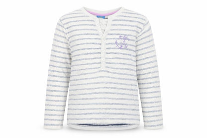 Emma Bunton Girls Grey Striped  Basic Blouse Size 6 Years