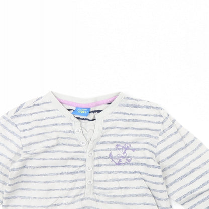 Emma Bunton Girls Grey Striped  Basic Blouse Size 6 Years