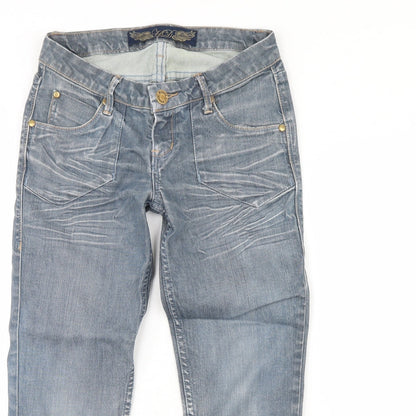 House of Denim Womens Blue  Denim Straight Jeans Size 8 L25 in