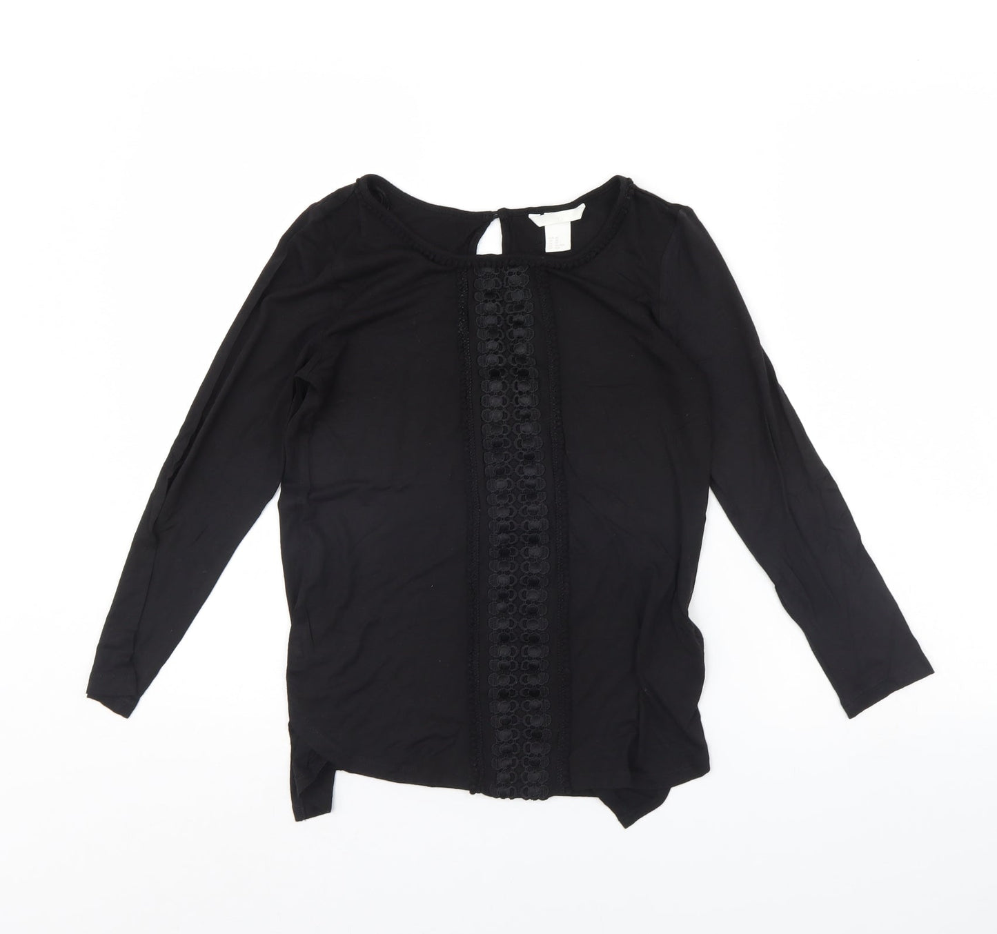 Womens UK Size XS H&M Black Basic Blouse